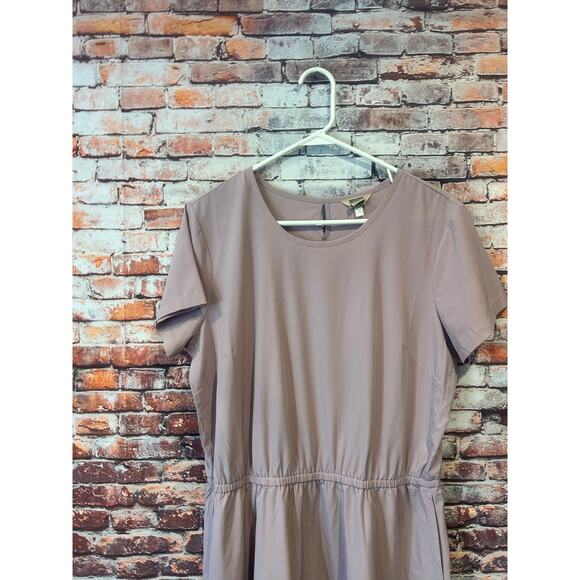Duluth Light Pink Dress Women's Medium Cinched Waist Pockets Casual Midi - Picture 6 of 6
